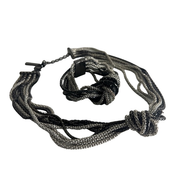 BCBGeneration Multicolor Chains Necklace & Bracelet Set - Picture 8 of 16